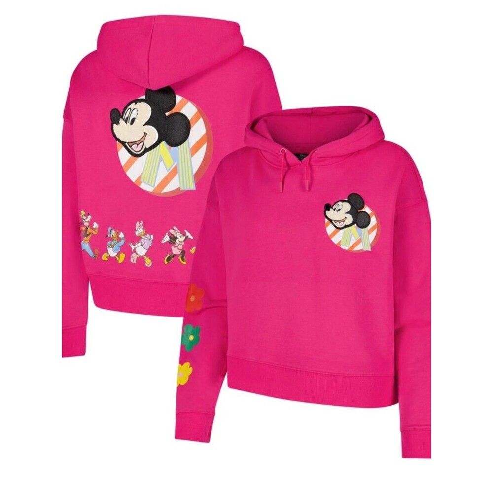 💖 Disney Mickey & Friends Oversized Cropped Hoodie 💖 NWT Size Medium